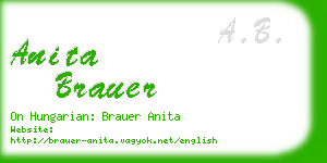 anita brauer business card